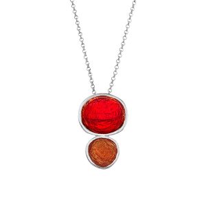 N. 925 PEBBLE DOUBLE BIG CHAIN RED