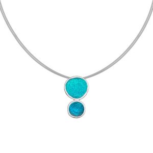 N. 925 PEBBLE DOUBLE SMALL STEEL TURQUOISE