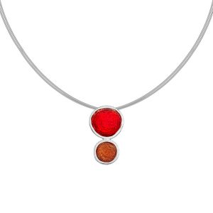 N. 925 PEBBLE DOUBLE SMALL STEEL RED