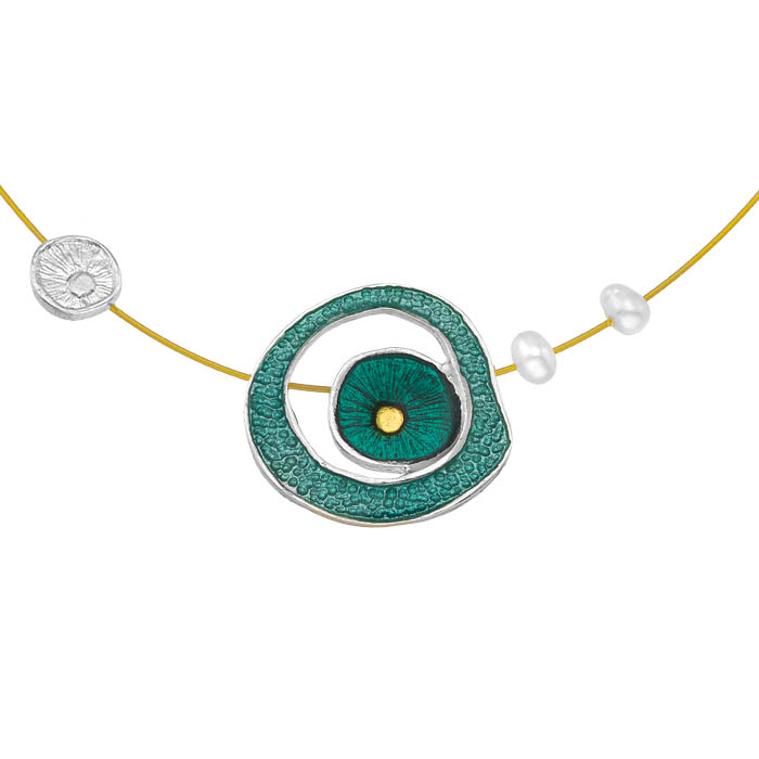 N. 925 CIRCLE PIN GREEN